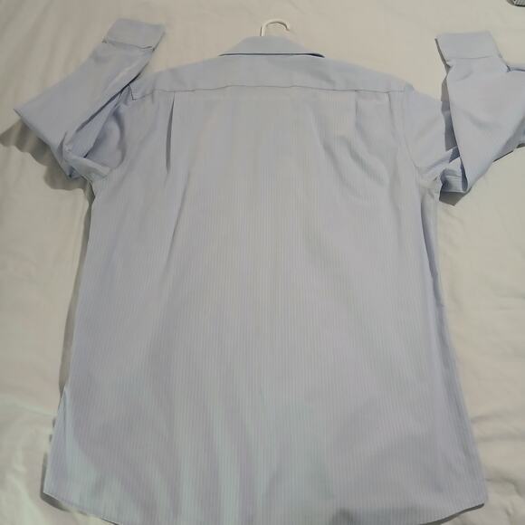 Tommy Hilfiger LS blue and white stripe button-up shirt 100% cotton 16 32/33 - Picture 7 of 14